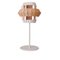 Elfenbein & Lachs Kamm Tischlampe mit Kupferring von Dooq 2