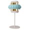 Ivory and Salmon Comb Table Lamp with Copper Ring by Dooq 4