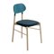 Bokken Upholstered Chair in Natural Beech and Aqua-Marine by Colé Italia 1