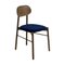 Bokken Upholstered Chair in Caneletto and Blue by Colé Italia 1