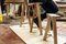 Large Pausa Oak Stools by Pierre-Emmanuel Vandeputte, Set of 4 19