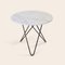 White Carrara Marble and Black Steel Dining O Table by OxDenmarq, Image 2