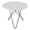 White Carrara Marble and Black Steel Dining O Table by OxDenmarq 1