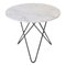 White Carrara Marble and Black Steel Dining O Table by OxDenmarq, Image 1