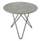 Tavolo da pranzo O in marmo grigio e acciaio nero di OxDenmarq, Immagine 1