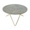 Mesa O de mármol gris y latón de OxDenmarq, Imagen 1