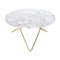 White Carrara Marble and Brass O Table by OxDenmarq, Image 1