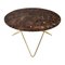 Brown Emperador Marble and Brass O Table by OxDenmarq, Image 1