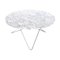 White Carrara Marble and Steel O Table by OxDenmarq, Image 1