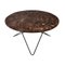 Brauner O Table aus Emperador Marmor & schwarzem Stahl von OxDenmarq 1