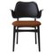 Gesture Stuhl aus schwarzer Buche mit schwarzem Leder von Warm Nordic 1