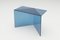 Blue Clear Glass Poly Square Coffe Table by Sebastian Scherer 2
