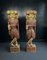 Indian Artist, Carved Soldier Statues, 1800s, Wood, Set of 2 1