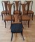 Mid-Century Modern Wood and Leather Dining Chairs, Italy, 1950, Set of 6, Image 15