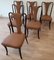 Mid-Century Modern Wood and Leather Dining Chairs, Italy, 1950, Set of 6, Image 4