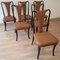 Mid-Century Modern Wood and Leather Dining Chairs, Italy, 1950, Set of 6, Image 5