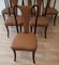Mid-Century Modern Wood and Leather Dining Chairs, Italy, 1950, Set of 6 3