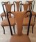 Mid-Century Modern Wood and Leather Dining Chairs, Italy, 1950, Set of 6, Image 11