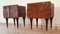 Italienische Mid-Century Art Deco Nachttische aus Nussholz mit Glasplatten, 1950er, 2er Set 5