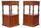 French Walnut Bedside Tables with Marble Tops, 1920s, Set of 2 1