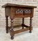 20th Century Spanish Nightstand Carved Drawer and Iron Hardware, 1890s 2