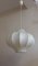 Vintage Ceiling Lamp with Cream-Colored Vinyl Covering on Green Tinted Wire Frame, 1970s, Image 3