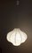 Vintage Ceiling Lamp with Cream-Colored Vinyl Covering on Green Tinted Wire Frame, 1970s, Image 7