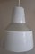 Industrielle Vintage Deckenlampe mit Schirm aus Wellglas & Mattglas auf lackierter Eisenstange von Holophane, 1970er 5