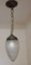 Small German Ceiling Lamp with Drop of Glass That Is Sanded in Art Nouveau Decor, 1890s 3