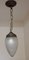 Small German Ceiling Lamp with Drop of Glass That Is Sanded in Art Nouveau Decor, 1890s, Image 3