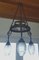 Art Nouveau Chandelier with Curved Iron Frame 2