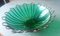 Green Glass Bowl with Brass Frame Vide Poche, 1950s, Image 2