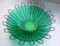 Green Glass Bowl with Brass Frame Vide Poche, 1950s, Image 1