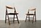 Mid-Century Wooden Folding Chairs with Viennese Wicker Seats, 1960s, Set of 2 2