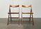 Mid-Century Wooden Folding Chairs with Viennese Wicker Seats, 1960s, Set of 2, Image 1