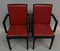 Stühle aus schwarzem & rotem Leder mit Garnas Armlehnen, 1990, 4 . Set 4