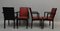 Chairs in Black and Red Leather with Garnas Armrests, 1990, Set of 4 2