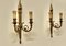 Large French Neoclassical Brass Twin Wall Lights, 1920s, Set of 4 3