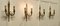 Große französische Neoklassizistische Doppel Wandlampen aus Messing, 1920er, 4 . Set 9