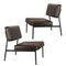 Mid-Century Brown Skai Chairs attributed to Matco Paris, Set of 2 1