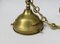 Jugendstil Deckenlampe aus Messing & Opalglas, Österreich, 1890er 16