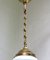 Jugendstil Deckenlampe aus Messing & Opalglas, Österreich, 1890er 12