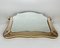 Mid-Century Art Deco Mirror with Rose Glass Scalloped Edge Frame 2