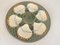 Oyster Plates in Green and White Majolica from Longchamp, 19th Century, Set of 2, Image 6