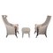 Highback Lounge Chairs and Footstool by Umberto Asnago, 1980, Set of 3 1