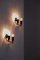 Italian Brass and Black Lacquered Wall Sconces, 1950s, Set of 2, Image 6