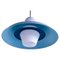 Sky Blue Frosted Glass Pendant by Louis Kalff, 1956 1