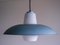 Sky Blue Frosted Glass Pendant by Louis Kalff, 1956, Image 2