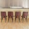 Vintage Burgundy Chairs in Burgundy from Umberto Mascagni, 1950s, Set of 4, Image 6
