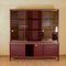 Bouble-Bodied Sideboard Upholstered in Burgundy Leatherette Burgundy, 1950s 3